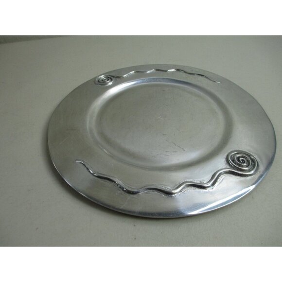 Vintage Holland Boone polished pewter plate spiral serving party - Picture 2 of 12